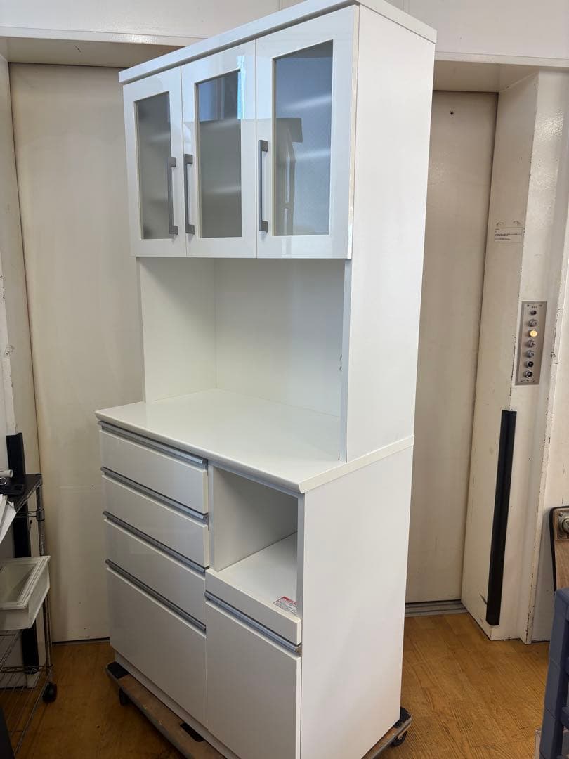 M119ホワイト　レンジボード　上下分割可能 幅900mm