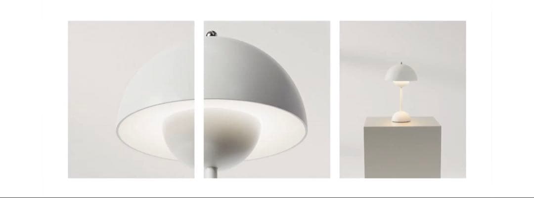 フラワーポット ポータブルテーブルランプ マットライトグレー