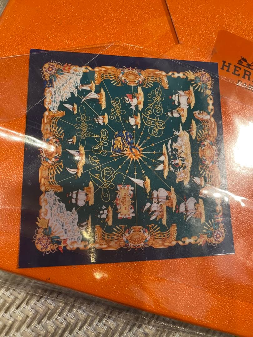 未開封　HERMES 海洋テーマ スカーフ 90cm