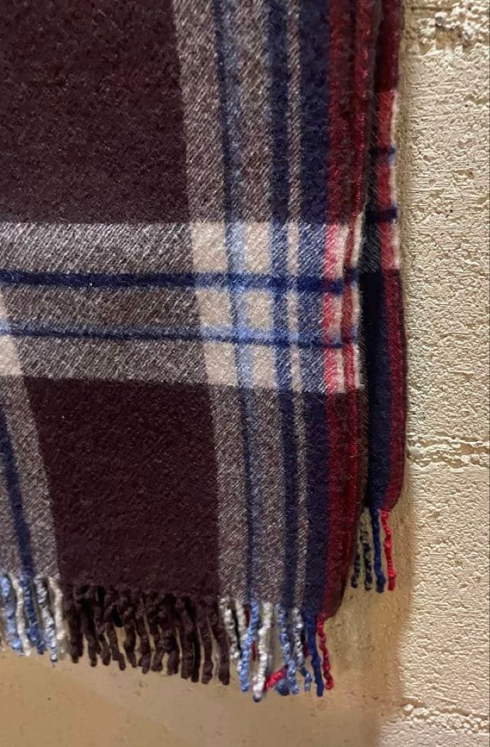 新品45R上質アルル強縮絨のストール大判　暖か35200円