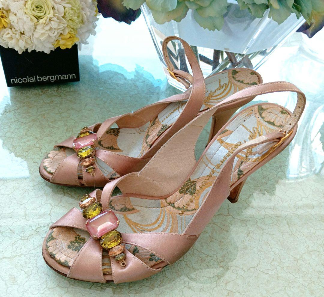 ジュゼッペザノッティ　ヴィッチーニ　ビジュー　オープントゥ　パンプス　37.5