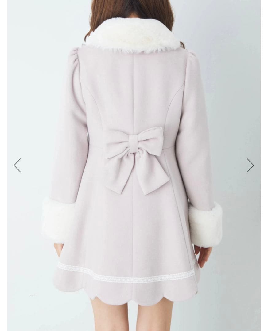 AnkRouge フロントビジュースカラップドーリーコート ピンク