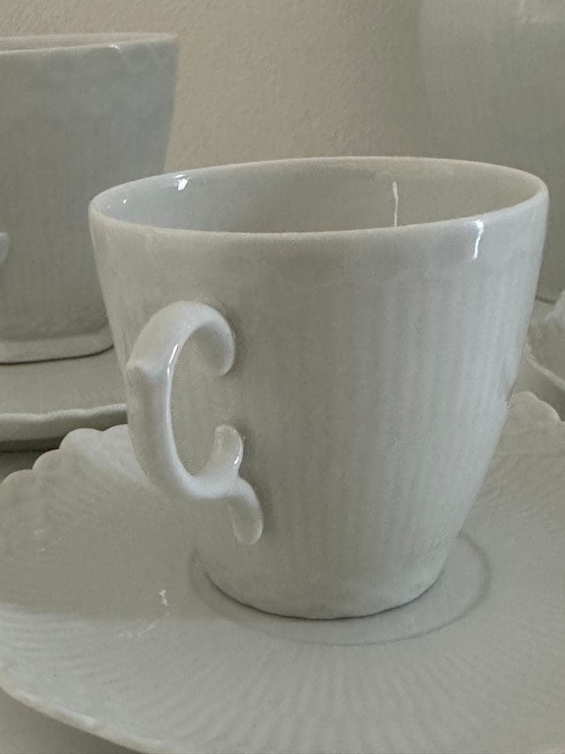 美品ロイヤルコペンハーゲン　ホワイトフルーテッド　フルレース　ハーフレース♡