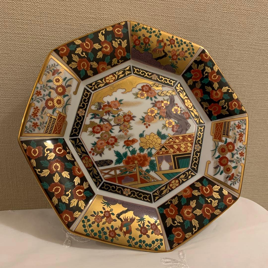 有田焼 青藍窯 古伊万里紋 金蘭手 金彩 八角皿 6枚揃