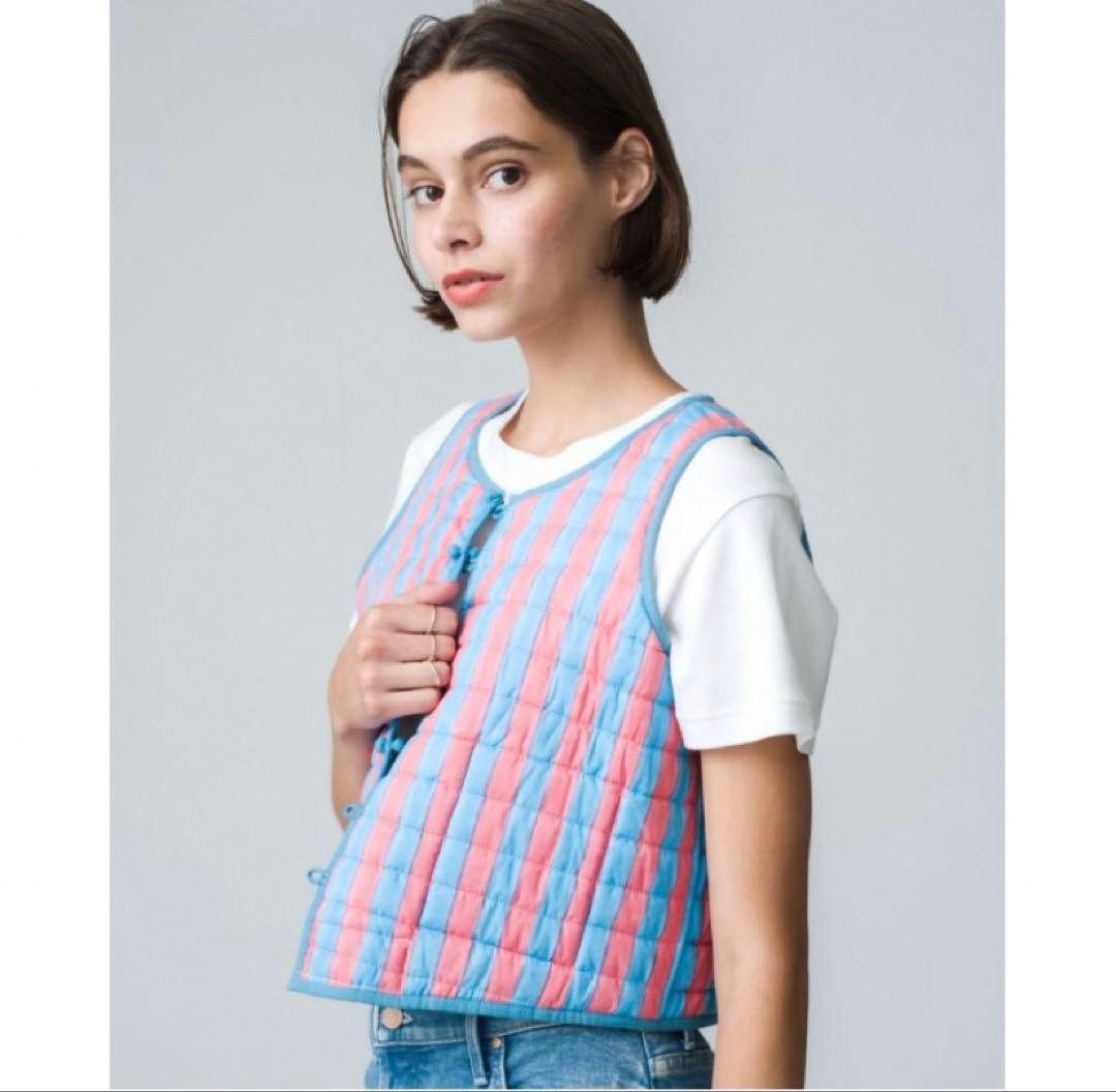 ジャケット・アウター SZ Blockprints QUILTED VEST POPPY