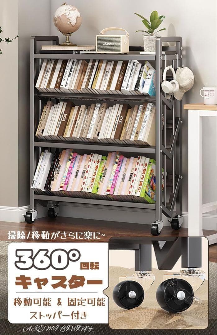 専用★ファイルラック ファイルワゴン 本棚 5段 A4サイズ スチール製