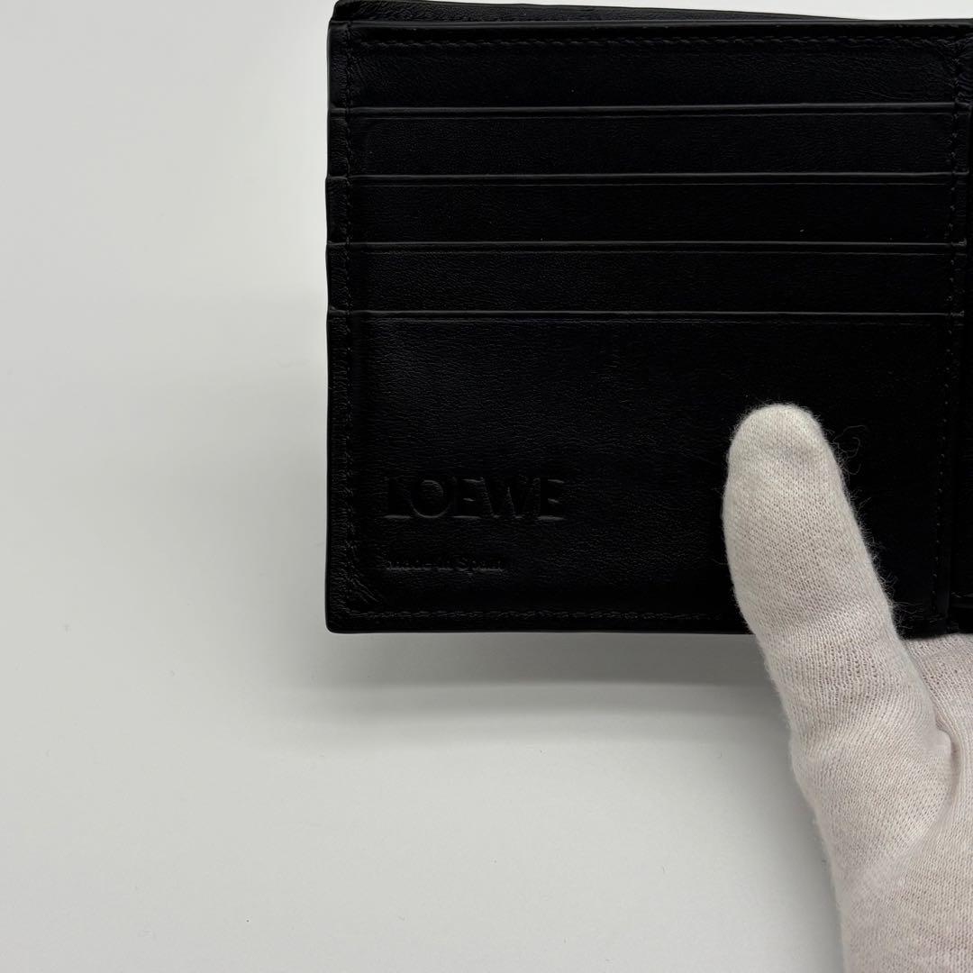 【極美品】ロエベ 折り財布 パズル アナグラム ロゴ ブラック バイフォールド
