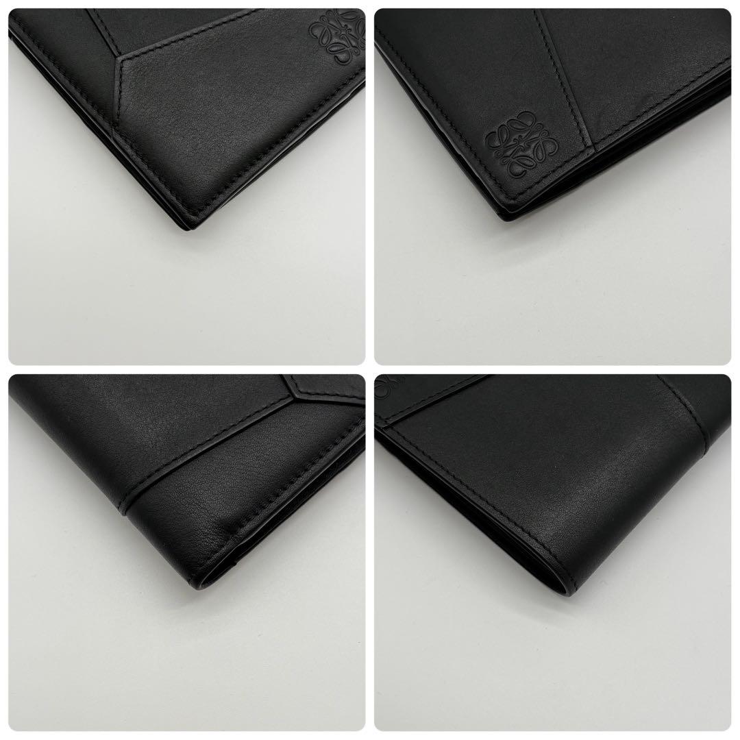 【極美品】ロエベ 折り財布 パズル アナグラム ロゴ ブラック バイフォールド