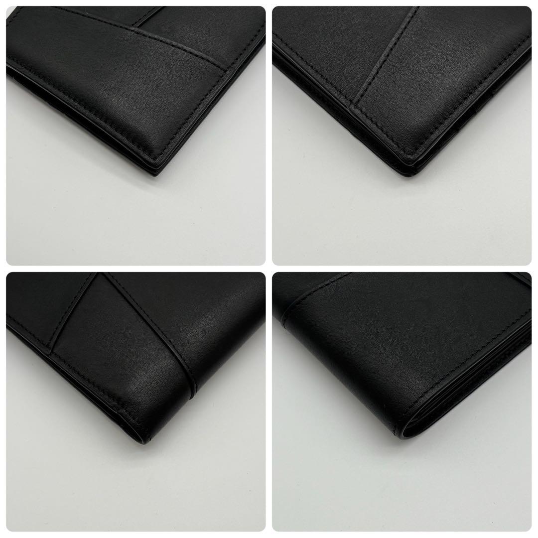 【極美品】ロエベ 折り財布 パズル アナグラム ロゴ ブラック バイフォールド