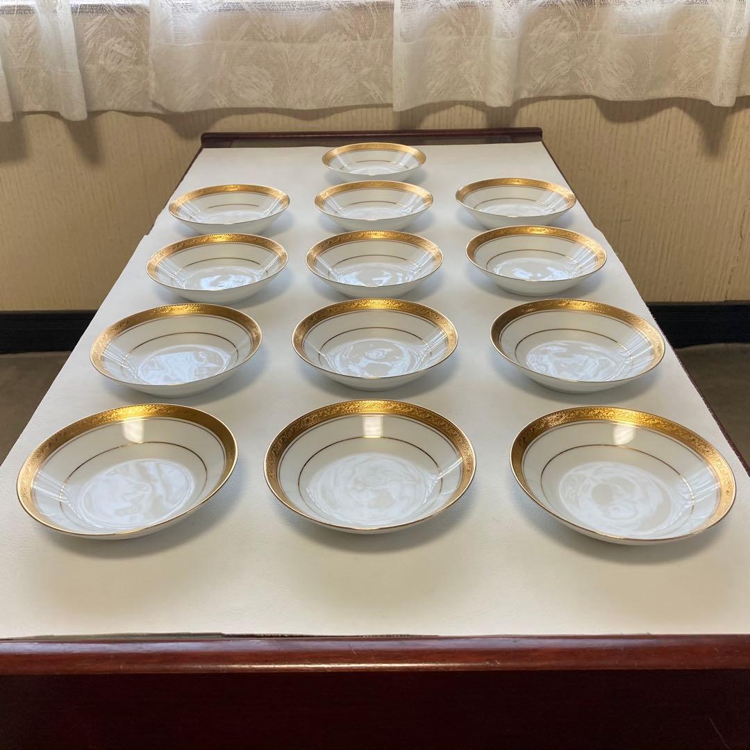 ノリタケ レジェンダリー クレストウッド ゴールド 金彩 13枚 レトロ