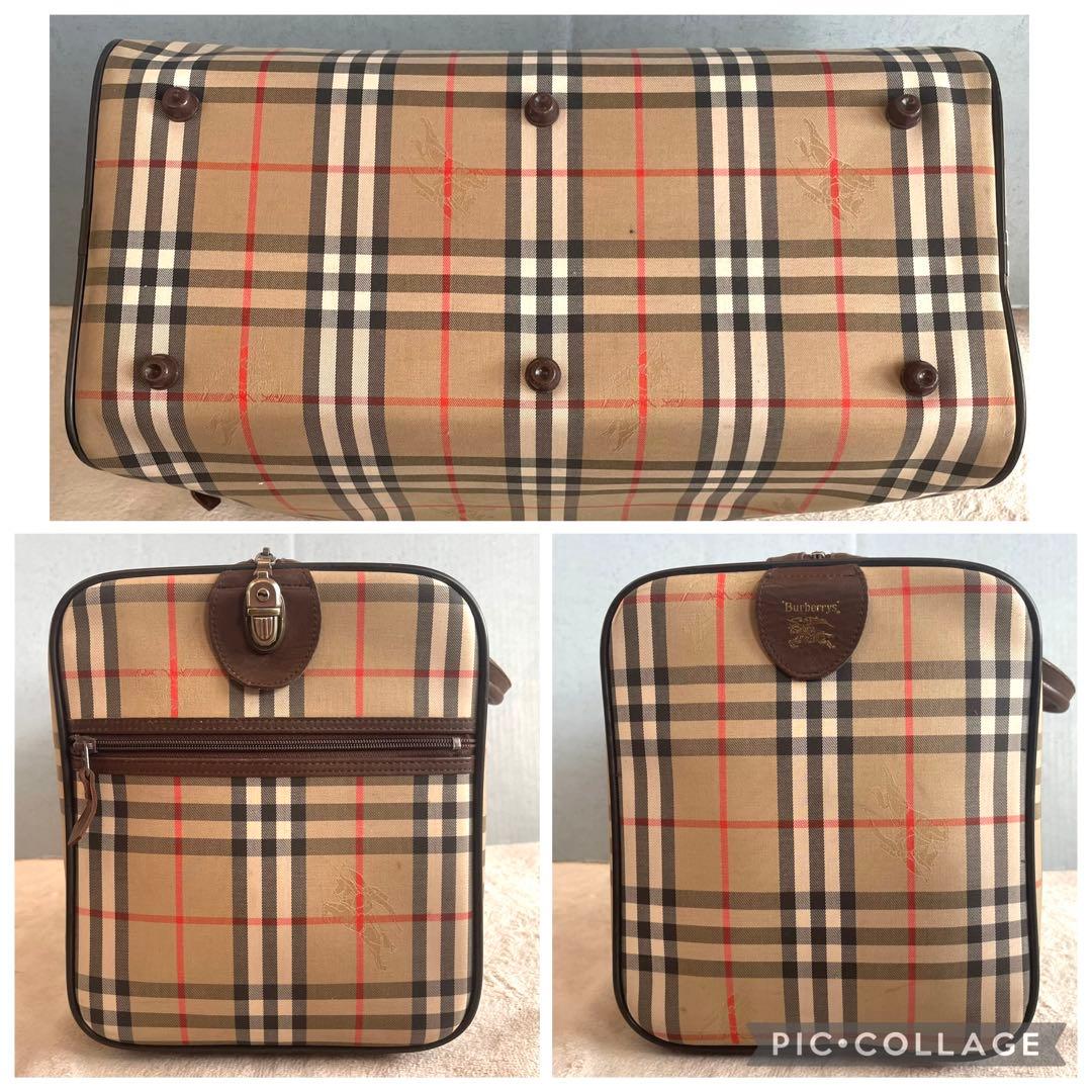 【ゆ様】 美品バーバリー ボストンバッグ ノバチェック 大容量 旅行 ホース