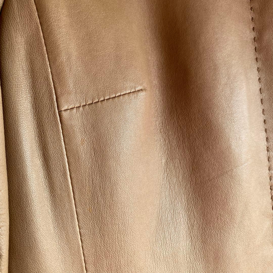 大きめサイズ✨アクアスキュータム ラムレザーコート　 ライナー付　チェック柄