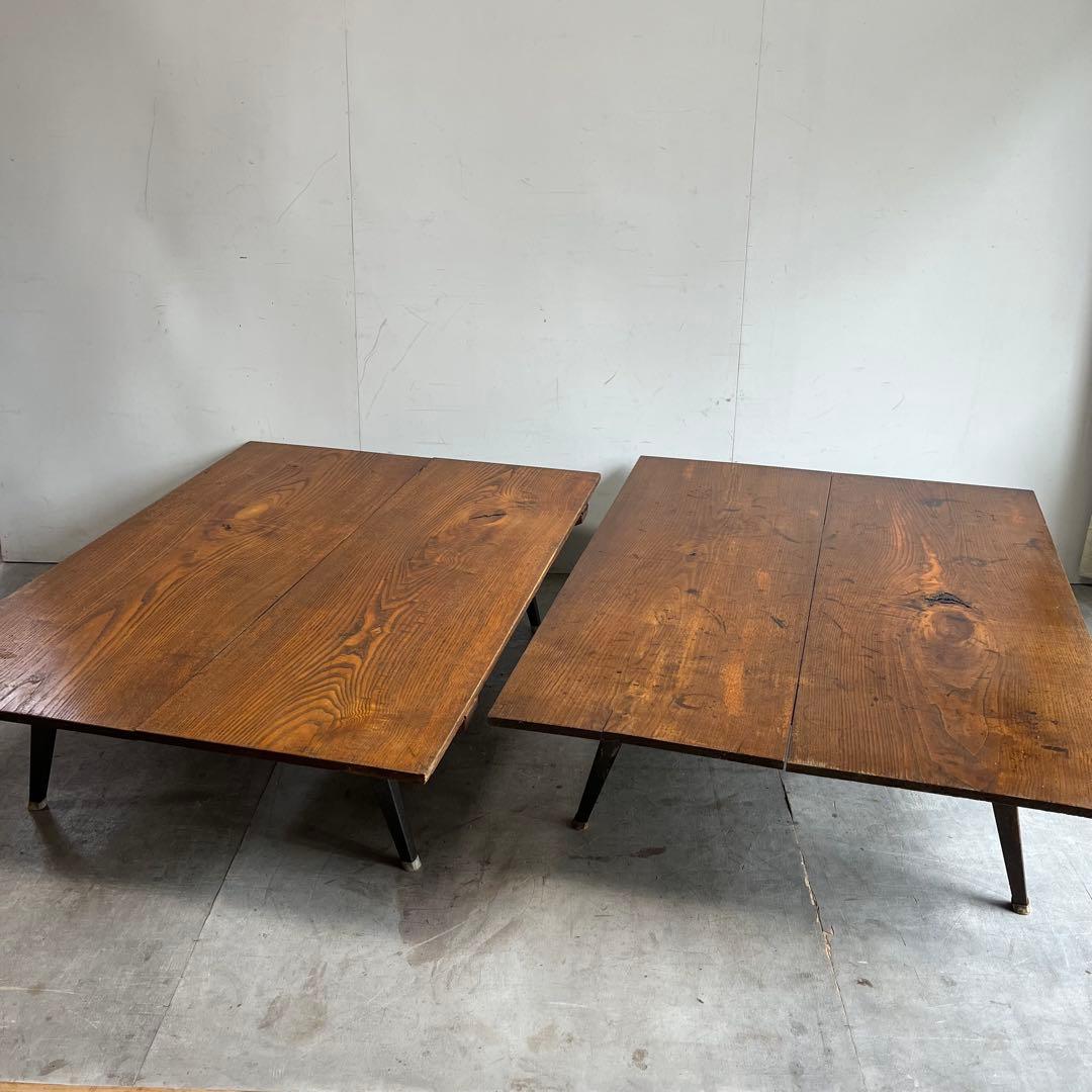 2点セット 欅 ケヤキ 折り畳みテーブル 展示台 z554