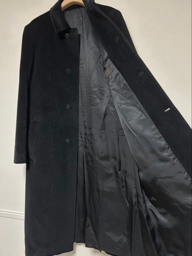 COMME CA DU MODE/ステンカラーコート/sizeL/黒/アンゴラ