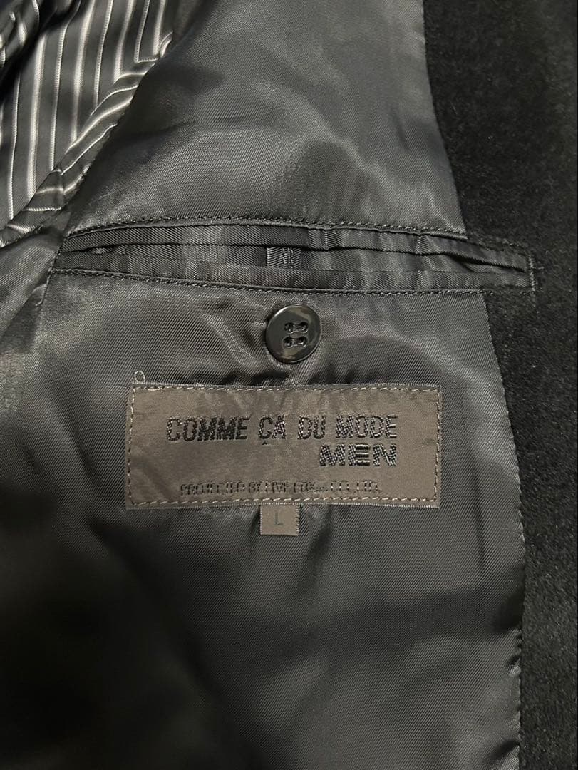 COMME CA DU MODE/ステンカラーコート/sizeL/黒/アンゴラ