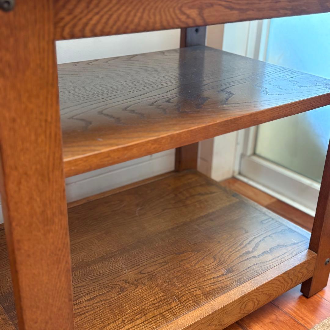 バタフライワゴン【USAビンテージ 】オーク材 サイドテーブル キャスター