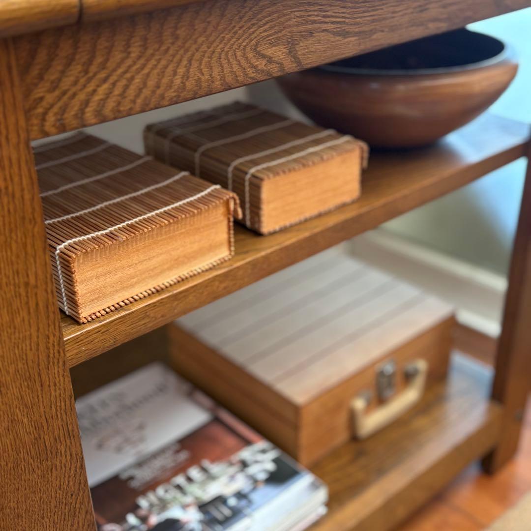 バタフライワゴン【USAビンテージ 】オーク材 サイドテーブル キャスター