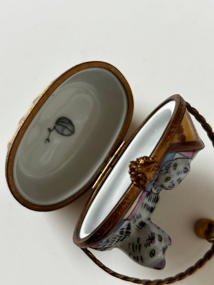 リモージュ・ボックスBOXバスケットキャット猫シリーズ③Limoges