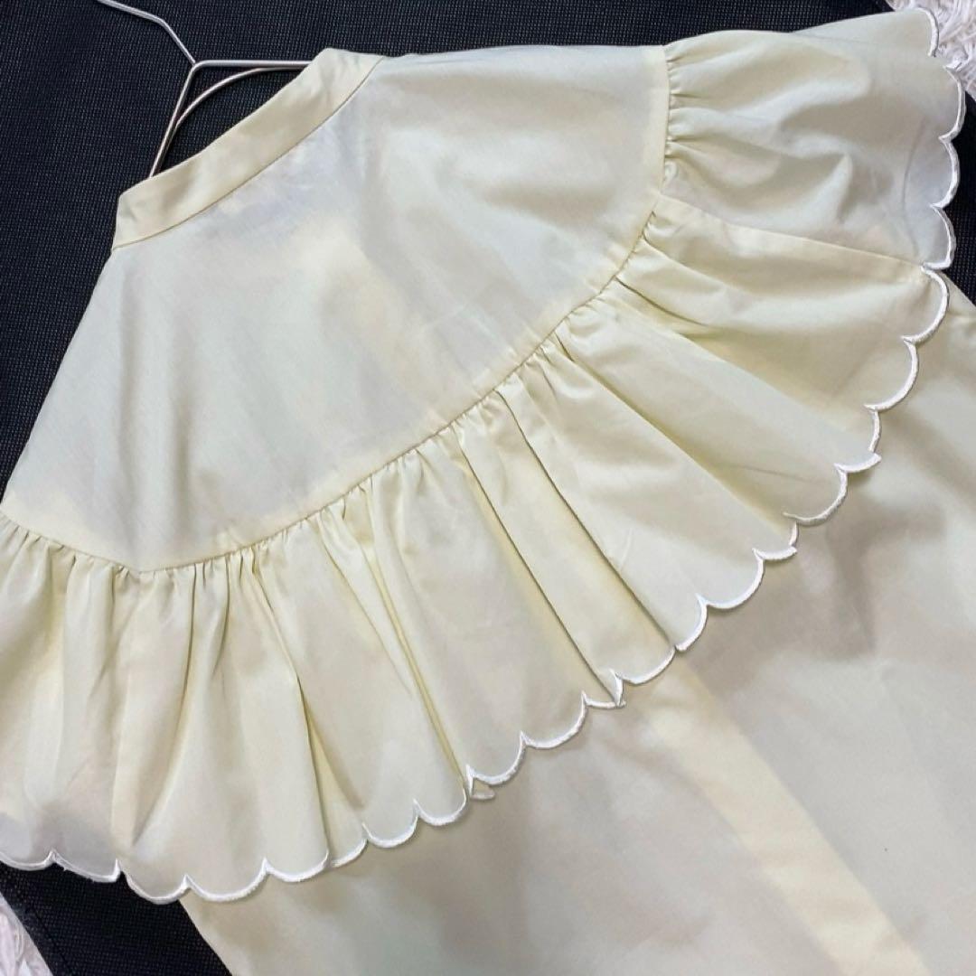 【極美品】ヨリ スカラップスリーブブラウス 2024SS 現行 大人気 フリル