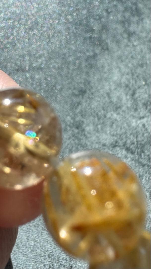 高グレード　10ミリ玉　タイチンルチルクォーツ ビーズブレスレット