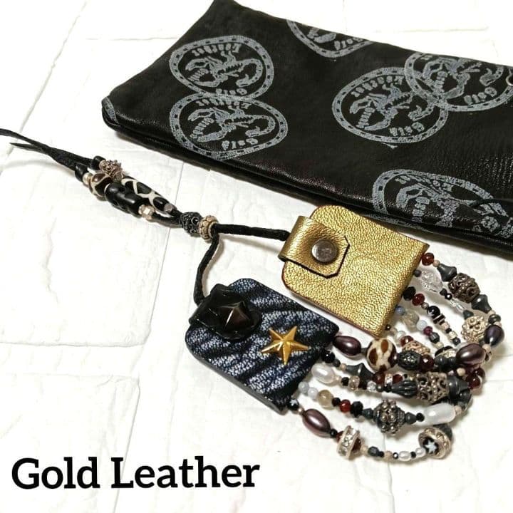 2084【レア】GOLDLEATHER ゴールドレザー ブレスレット保存袋付き