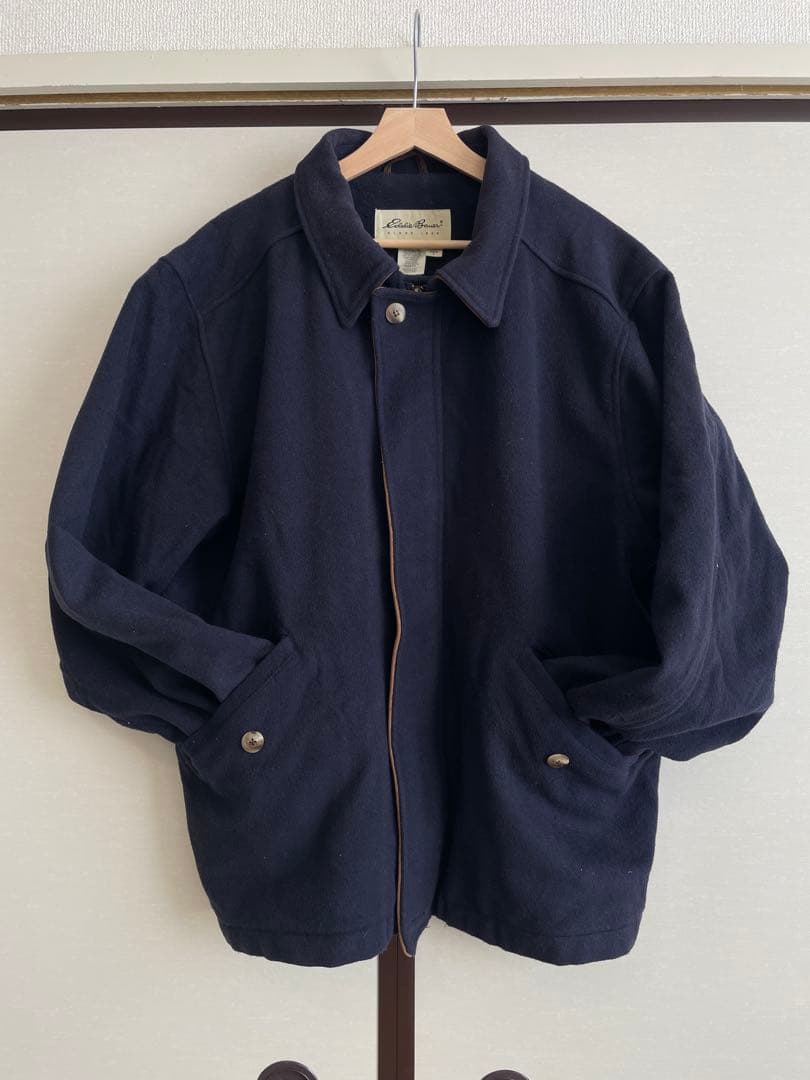 Eddie Bauer USA製80sウールジャケット Lサイズネイビー最終価格