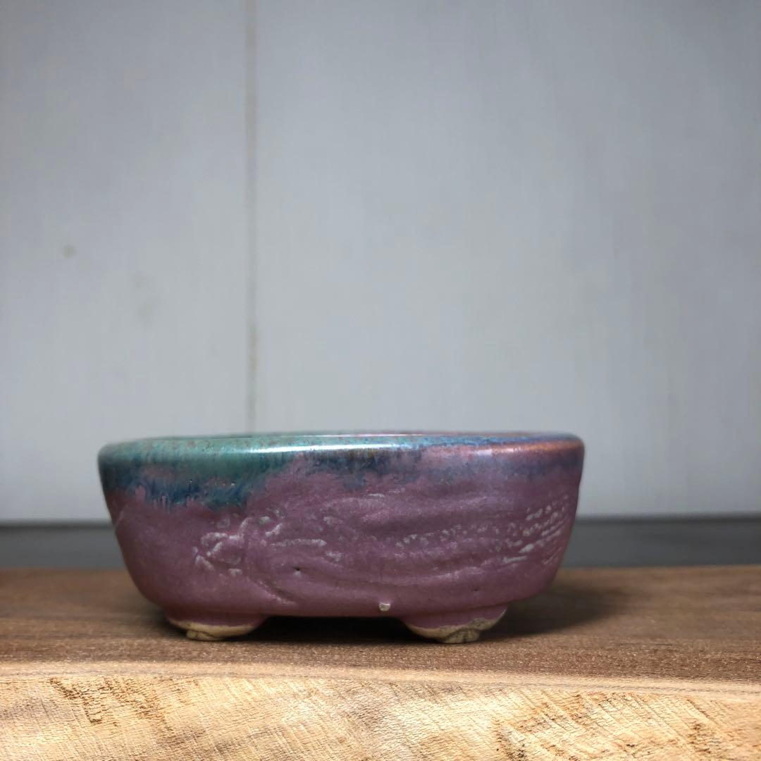 【名品】　岡谷是心　小品盆栽鉢　山野草鉢