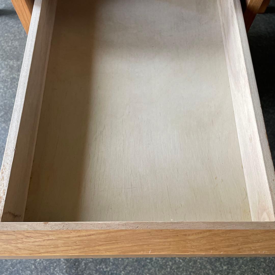 無印良品　デスクキャビネット　キャスター付き　タモ材