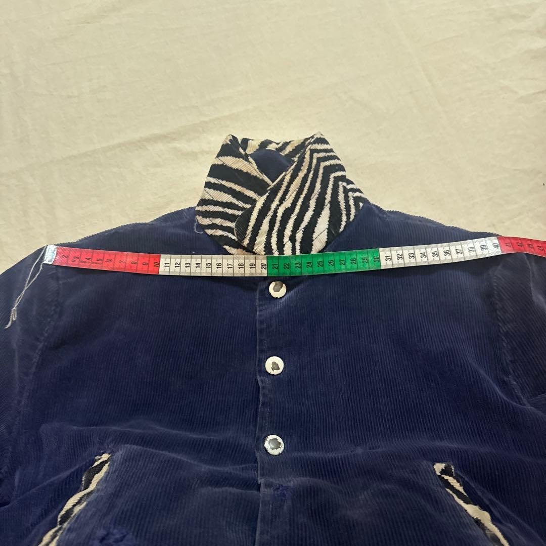 50s VINTAGE コーデュロイ アニマル ゼブラ ジャケット 短丈 ナス紺