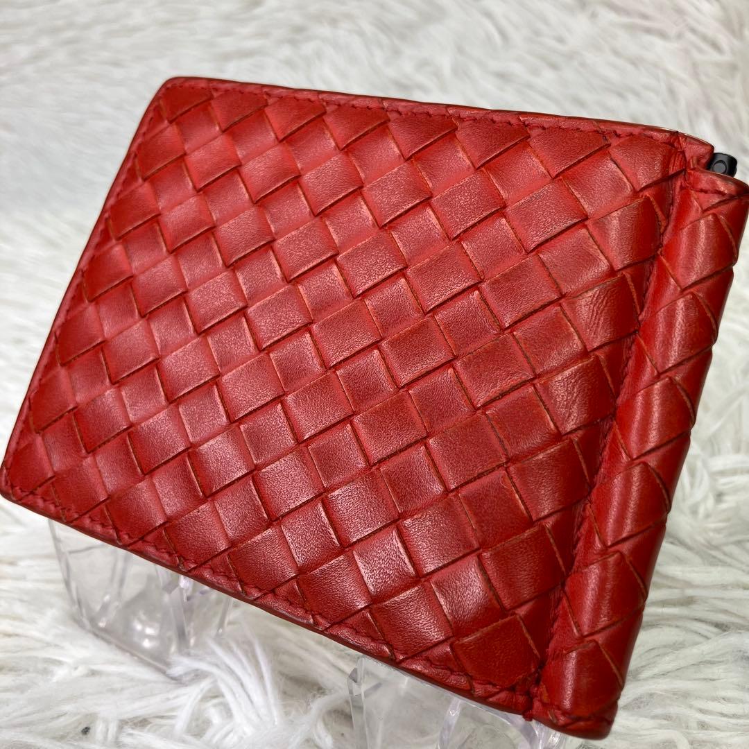 希少色✨ボッテガヴェネタ　マネークリップ　イントレチャート　オレンジ　レザー