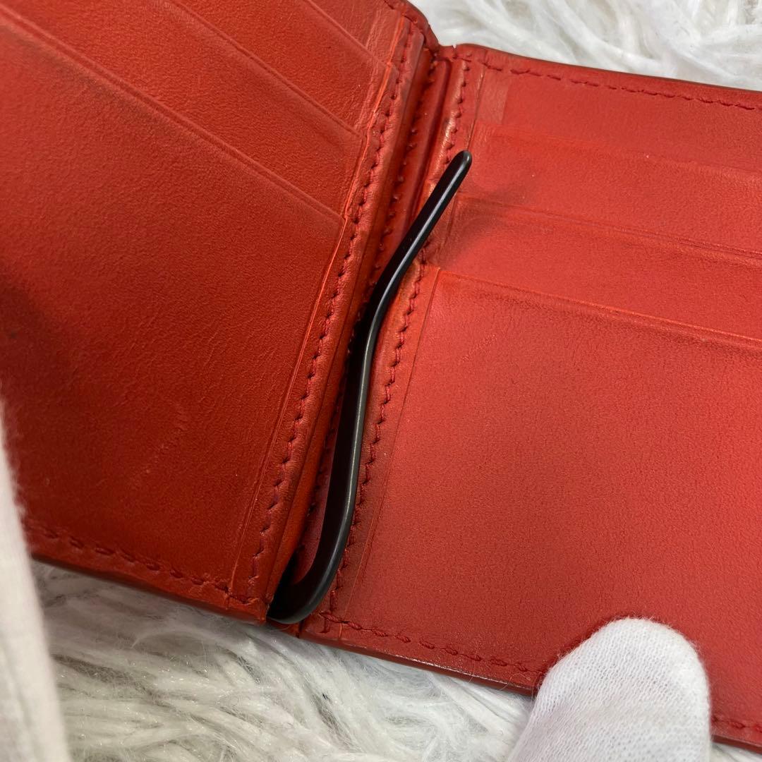 希少色✨ボッテガヴェネタ　マネークリップ　イントレチャート　オレンジ　レザー