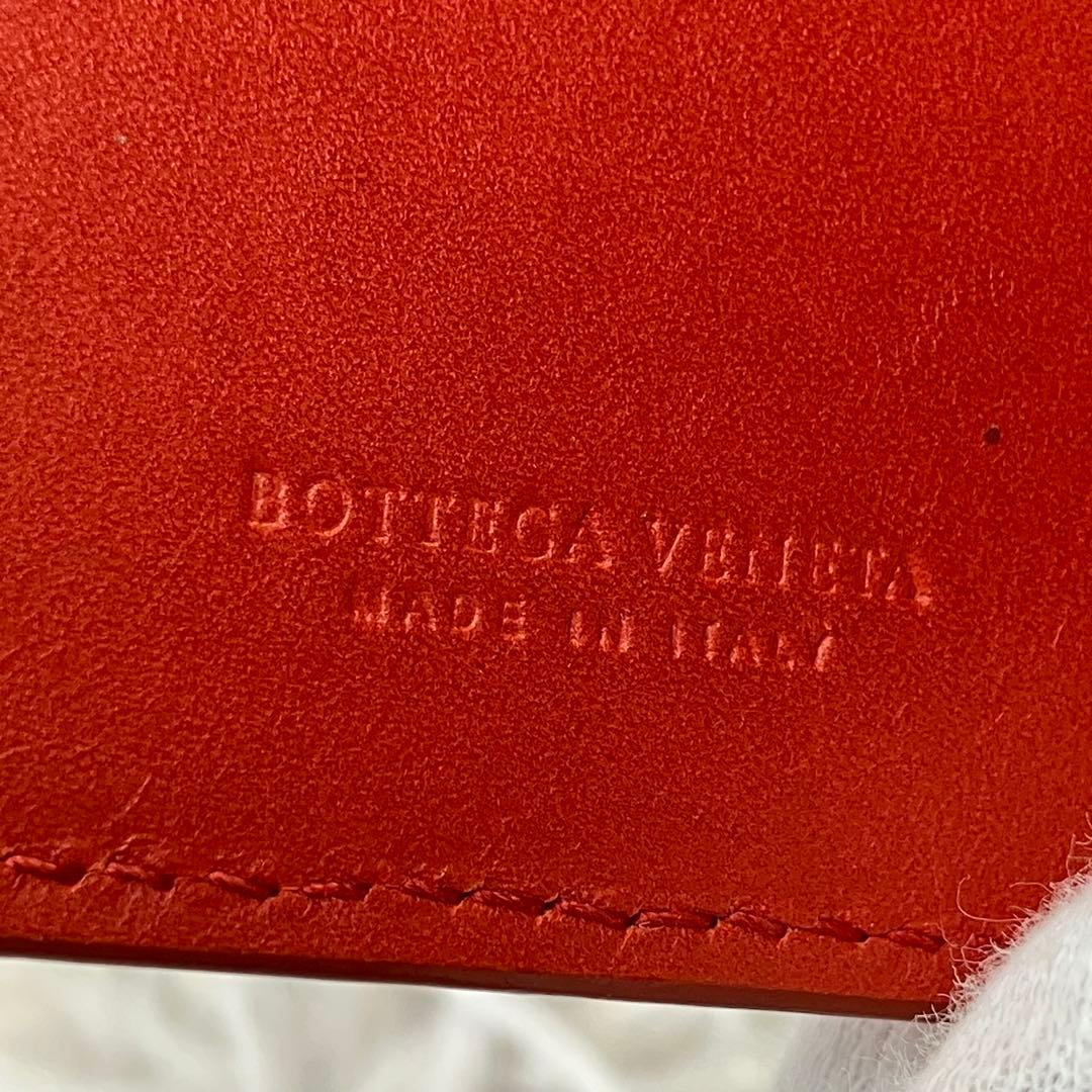 希少色✨ボッテガヴェネタ　マネークリップ　イントレチャート　オレンジ　レザー