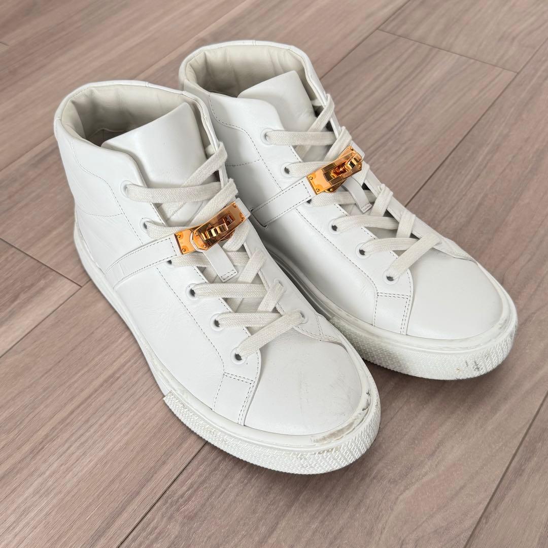 HERMES エルメス　ハイカットスニーカー　ケリーバックル38（25.0cm）