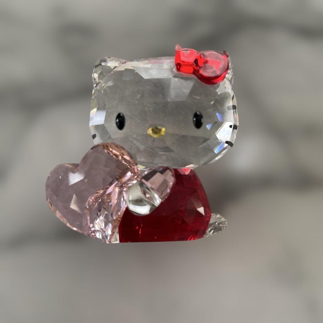 スワロフスキー ハローキティ ピンク ハート 置物