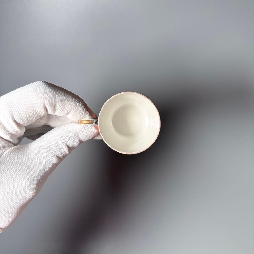 明治時代　アンティーク有田　大聖寺　色絵菊花文様　デミタス　ぐい呑み　7個