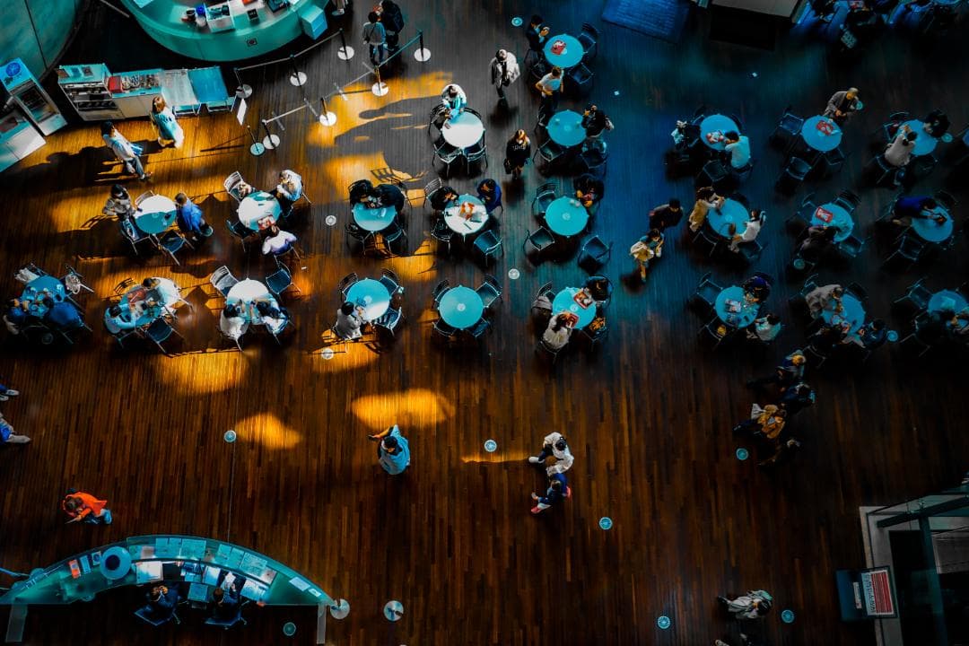 現代アート カフェの賑わい 絵画 約50cm x 70cm