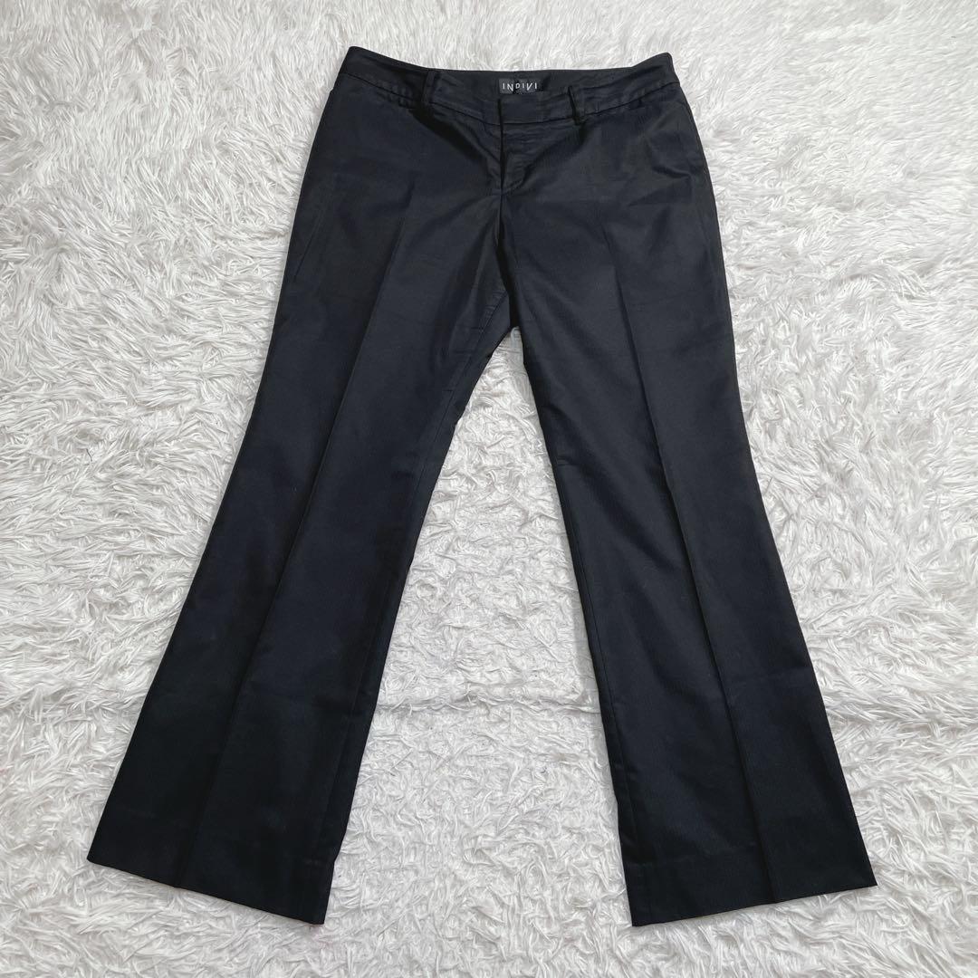 大きいサイズ　インディヴィ　パンツスーツ　セットアップ　ブラック　48