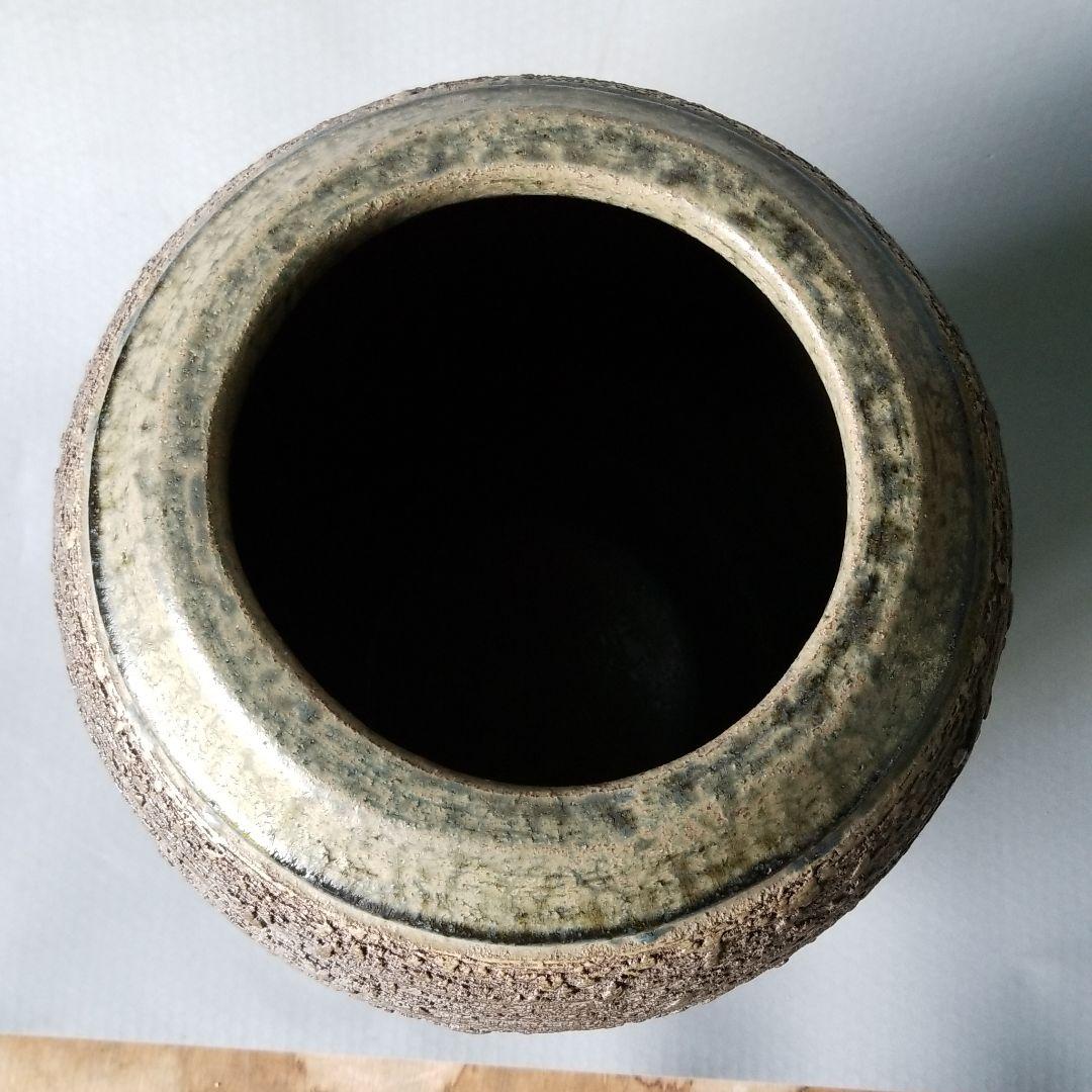 信楽焼傘立て  火色流し壷型 高さ４３cm