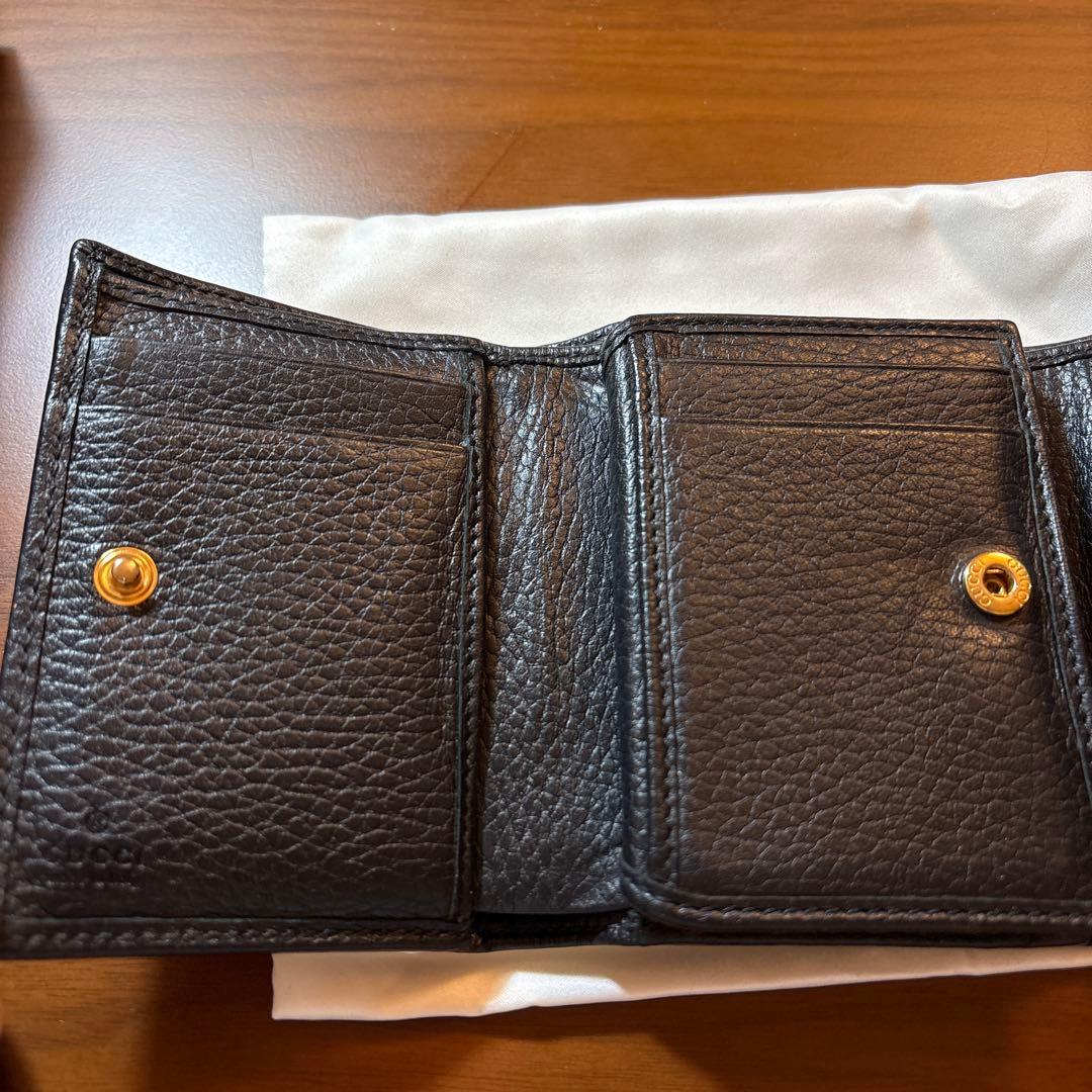 GUCCI グッチ　三つ折り財布　ブラック