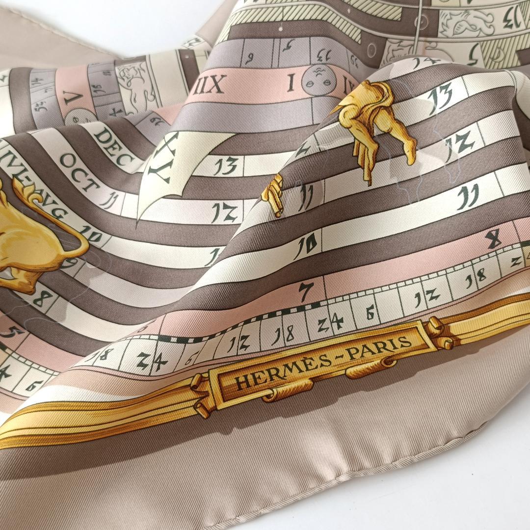 エルメス スカーフ カレ90 占星術 DIES ET HORE シルク ベージュ
