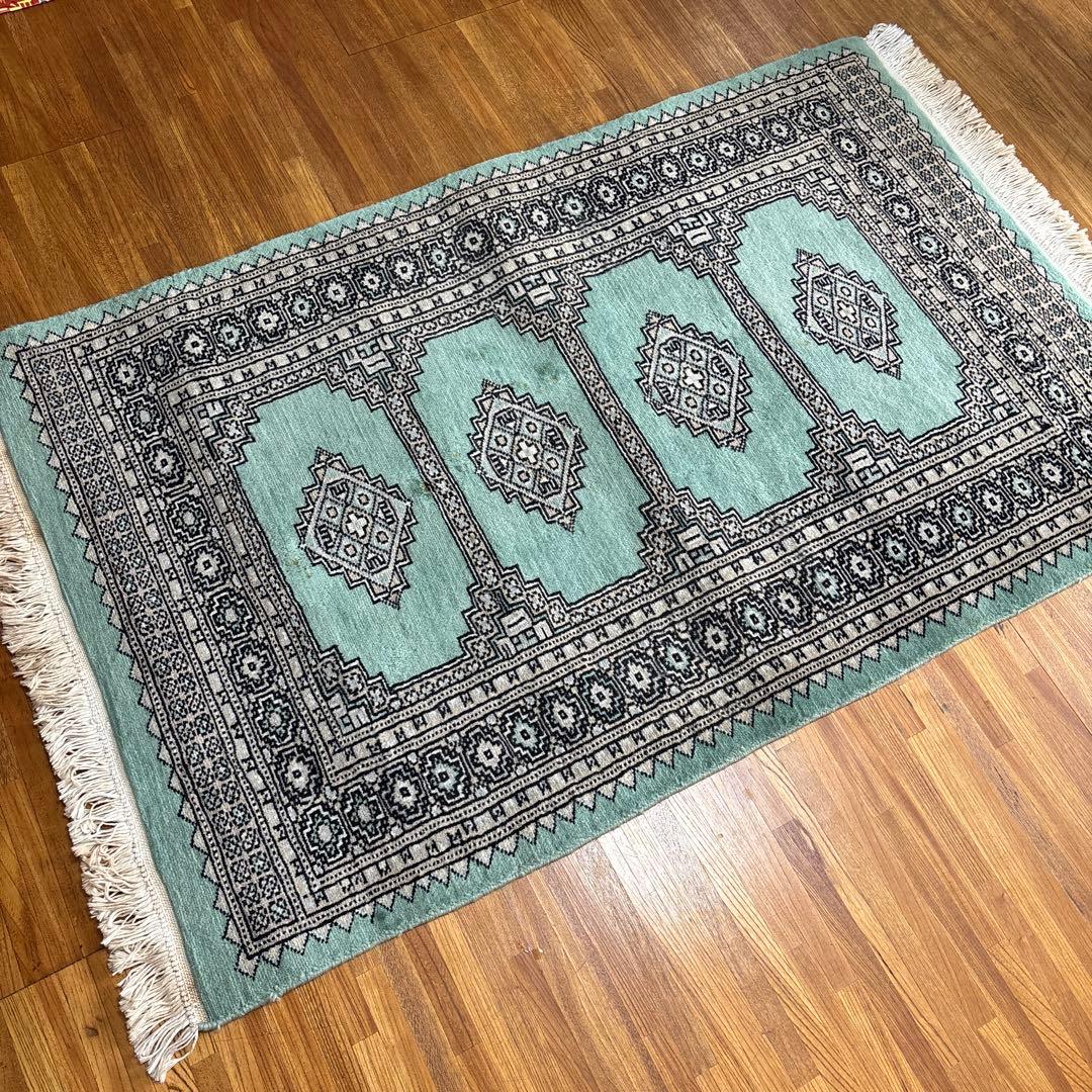 パキスタン絨毯 ウール 手織 ラグマット ヴィンテージ アンティーク 敷物