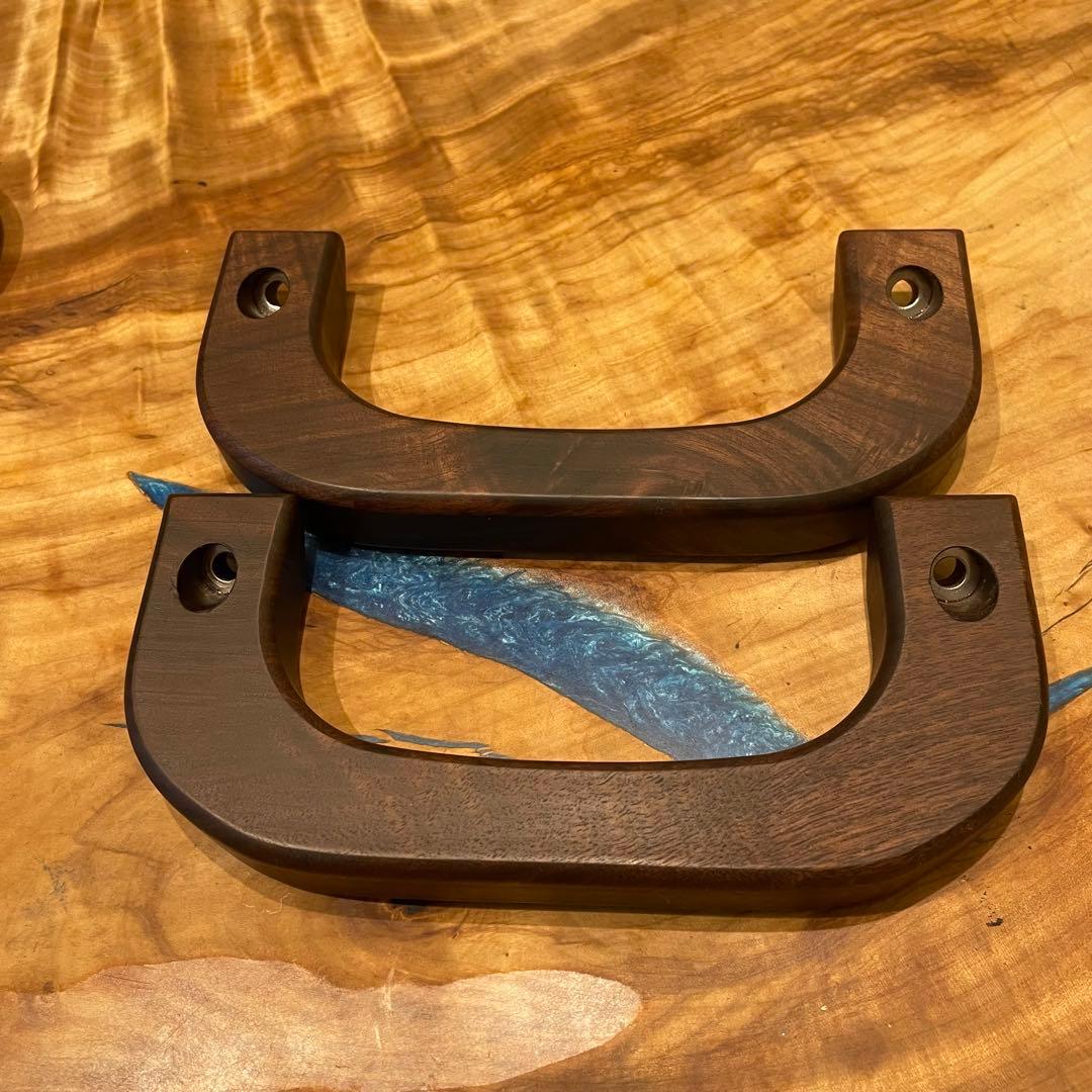 ハイエース用ウォールナットアシストグリップ　　Ａピラー2個セット