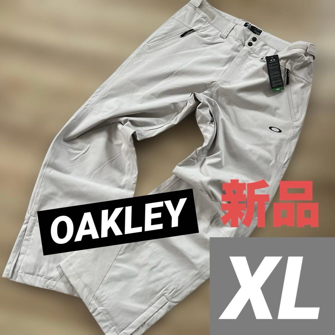 新品　オークリー　メンズ　スノーボードパンツ　オフホワイト　撥水　日本XLサイズ