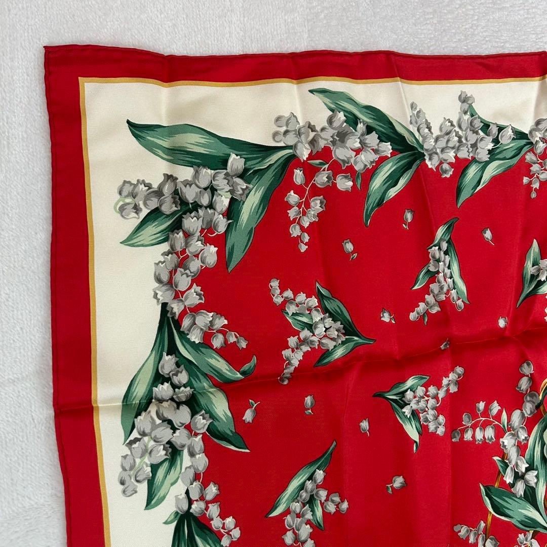 P111 新品未使用 クリスチャンディオール 大判 スカーフ レッド レディース