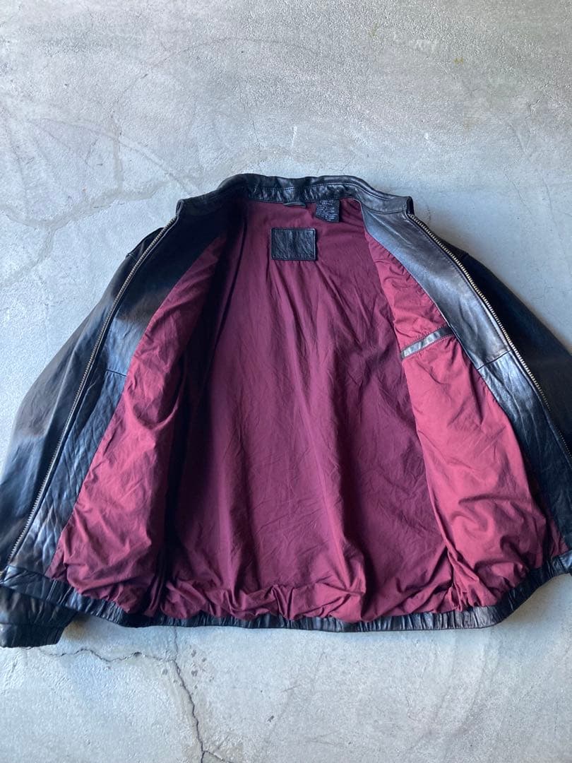 90s レザースウィングトップ ジップレザー L vintage