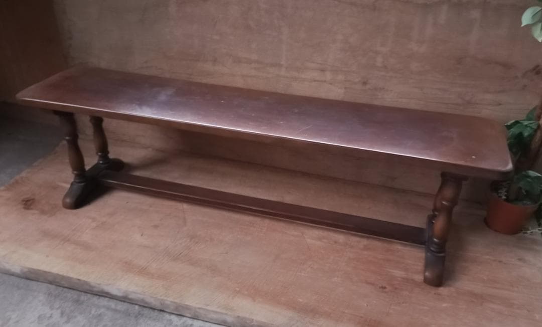 キツツキ 飛騨産業 ベンチ 長椅子 ろくろ脚 クラシカル 古家具 アンティーク