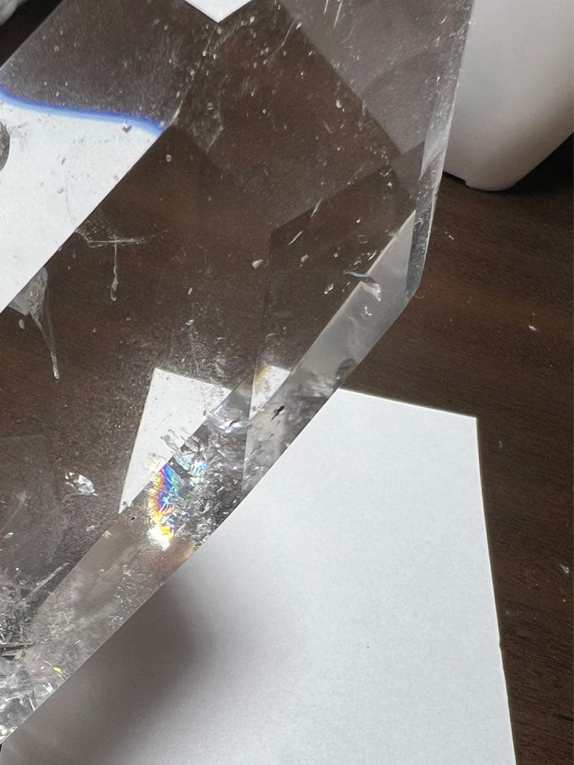 ファントム 六角柱 ポイント 水晶 天然石 虹 レインボー