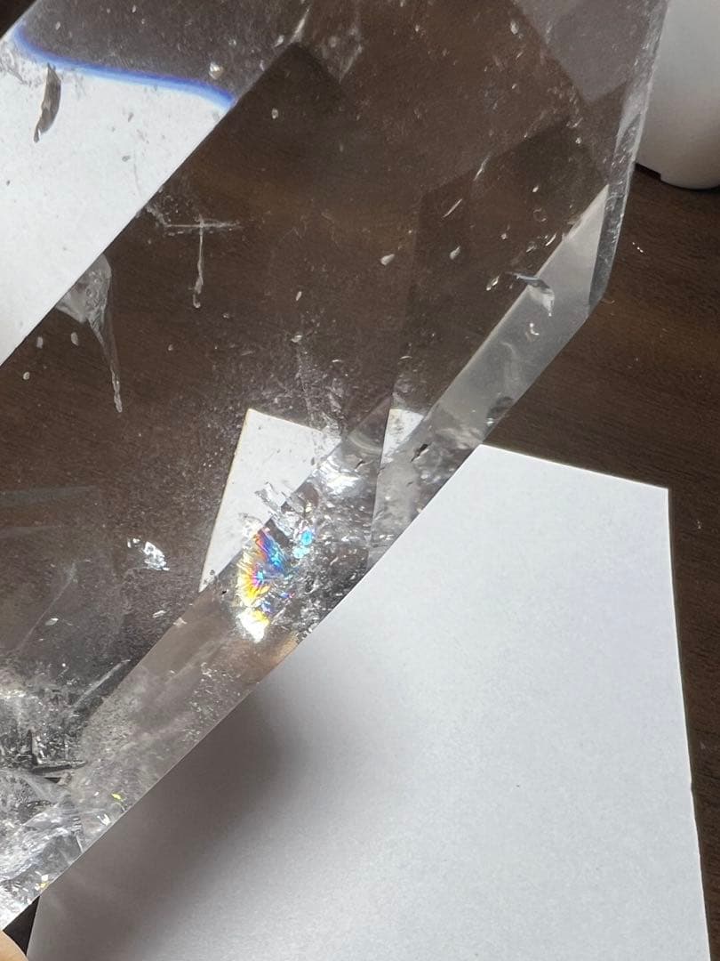 ファントム 六角柱 ポイント 水晶 天然石 虹 レインボー