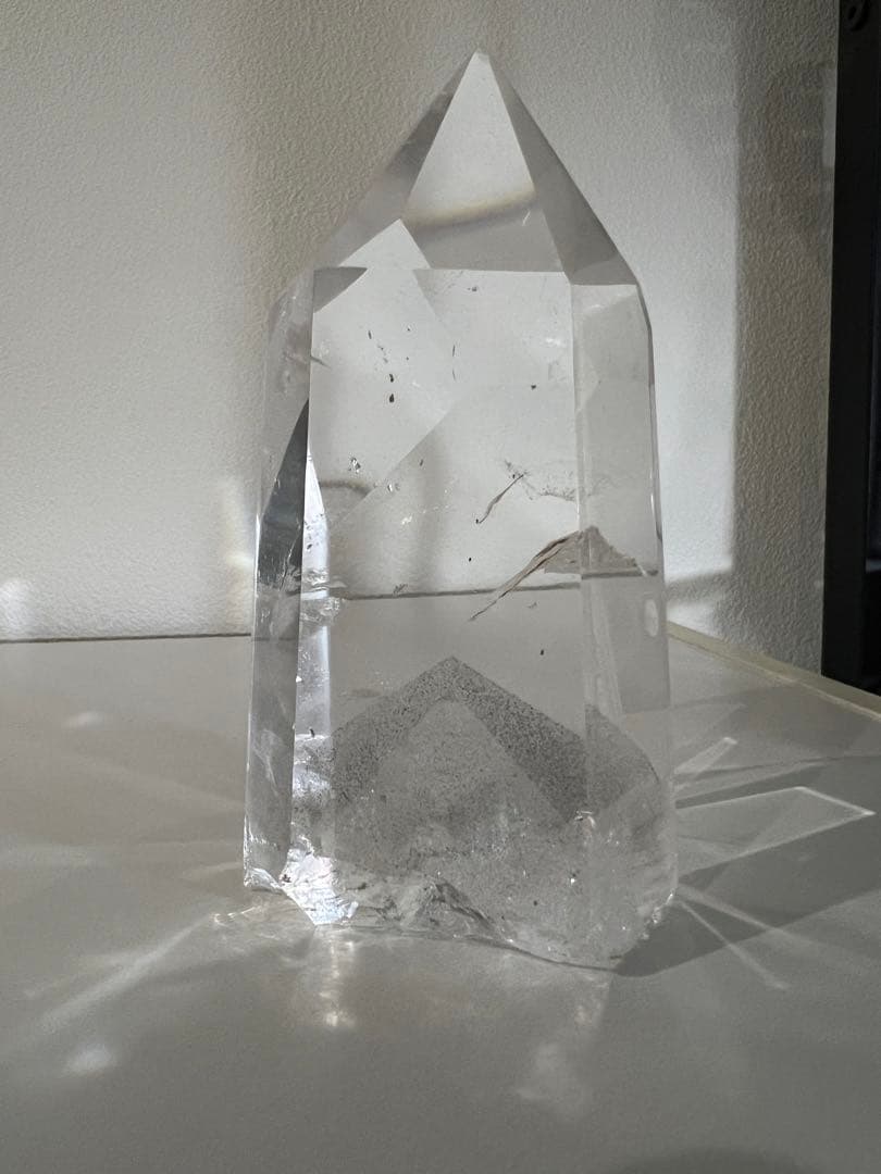 ファントム 六角柱 ポイント 水晶 天然石 虹 レインボー