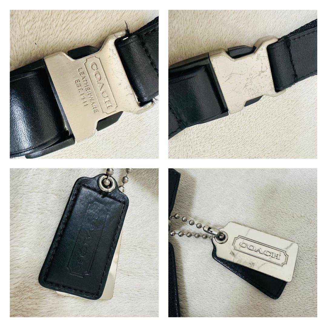 コーチ ボディバッグ トンプソン スリングバッグ ショルダーバッグ レザー 黒